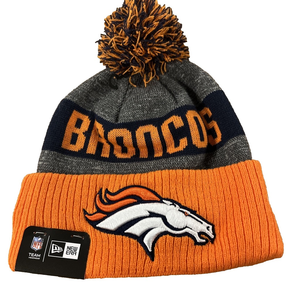 Denver Broncos Knit Winter Hat Beanie New Era Cap On Field Sideline NWT‎